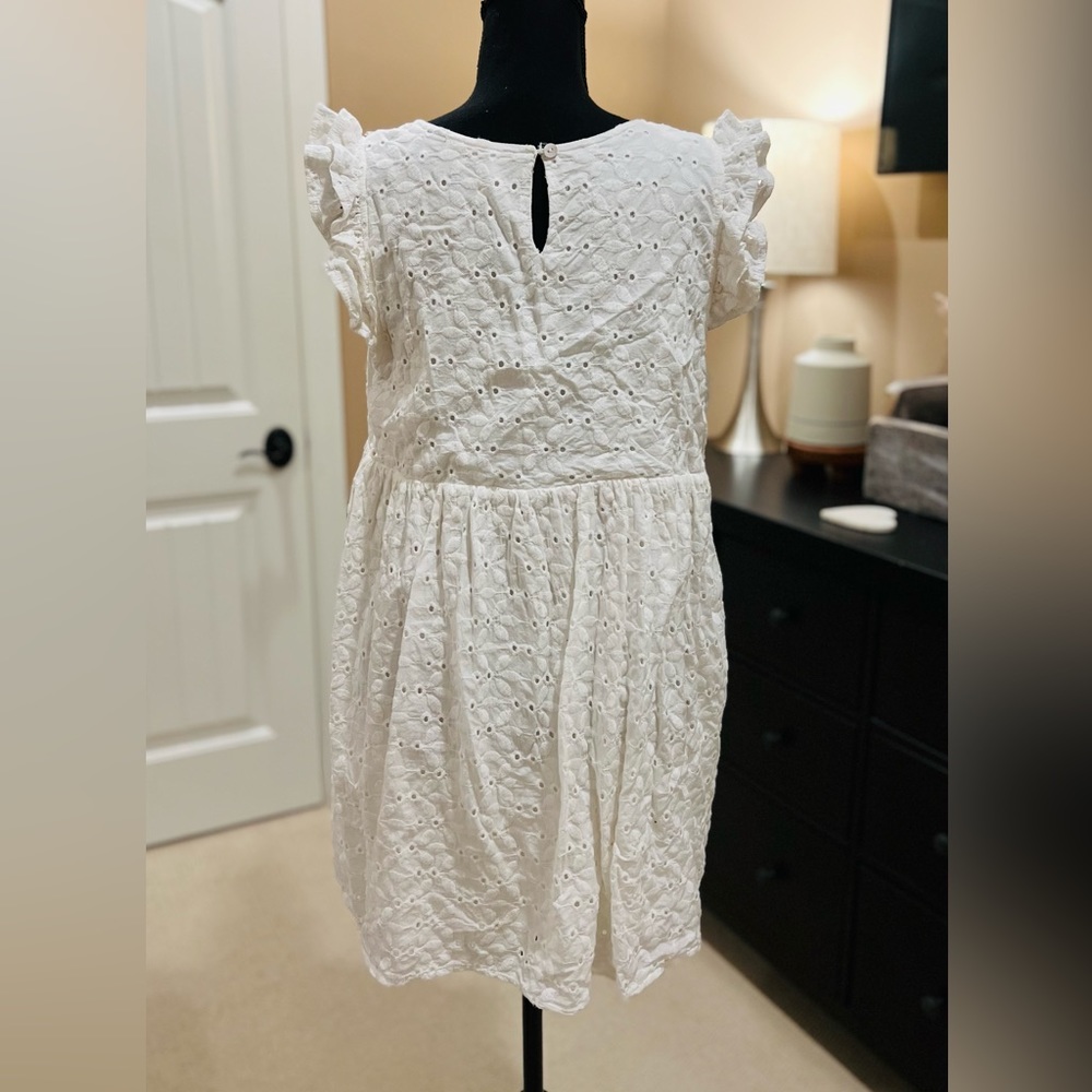 Ces Femme white eyelet spring dress. Size large.